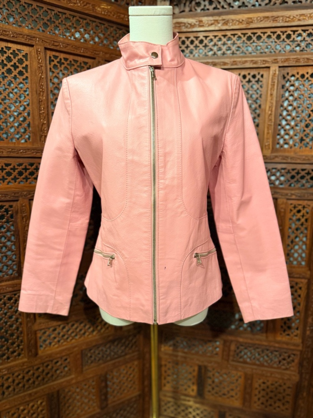 Absolute Leather Y2K Barbie Baby Pastel Light Pink Leather Jacket